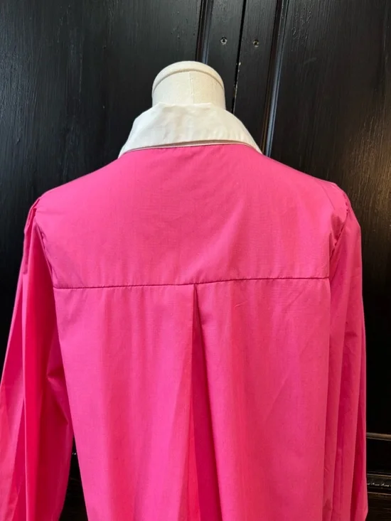 Colorblock Pink & White Button-Up Blouse - Picture 10 of 16